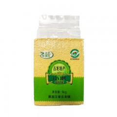 肇源县 古龙特产 古龙贡米 小米1kg/袋 颗粒大小均匀，熬成小米粥黄粘适口，唇齿浓香，香味浓郁。包邮