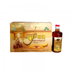 龙江特产 米稻乡笨榨豆油礼箱 1L*4 瓶/箱 安全营养，金黄透亮 包邮