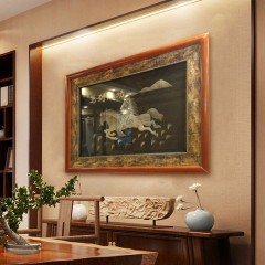 龙江特产 伊玛哈鱼皮传统工艺 鱼皮画 065*0.50M 马到成功 包邮