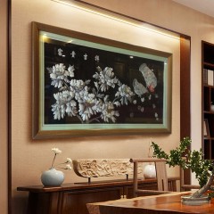 同江市街津口乡 伊玛哈鱼皮传统工艺 鱼皮画 1.5*0.75M 富贵吉祥 包邮