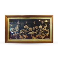 同江市街津口乡 伊玛哈鱼皮传统工艺 鱼皮画 1.5*0.75M 连年有余 包邮
