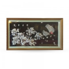 同江市街津口乡 伊玛哈鱼皮传统工艺 鱼皮画 1.5*0.75M 富贵吉祥 包邮