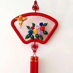 【特惠商品】伊春特产 玫瑰屏扇 传统手工编织，手工艺品，艺术精美 包邮