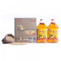 龙江特产 少陵河冷榨大豆油（礼盒）5升  浓郁醇香，金黄透亮 包邮