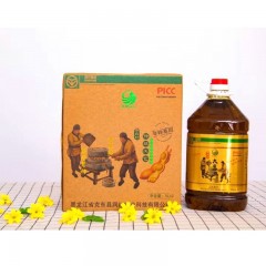 【特惠商品】克东县特产 兢旭笨榨豆油 5L*2瓶/箱 传统低温压榨工艺，清澈透明 包邮