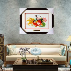 【特惠商品】兰西特产 彭氏年画 莲年有鱼28×37cm 手工艺品，成品挂画 包邮
