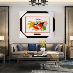 【特惠商品】兰西特产 彭氏年画 莲年有鱼28×37cm 手工艺品，成品挂画 包邮