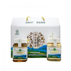 【特惠商品】虎林市特产 盛山堂珍宝岛蜂蜜礼盒 500g*2瓶 晶莹剔透、浓稠橙黄 包邮