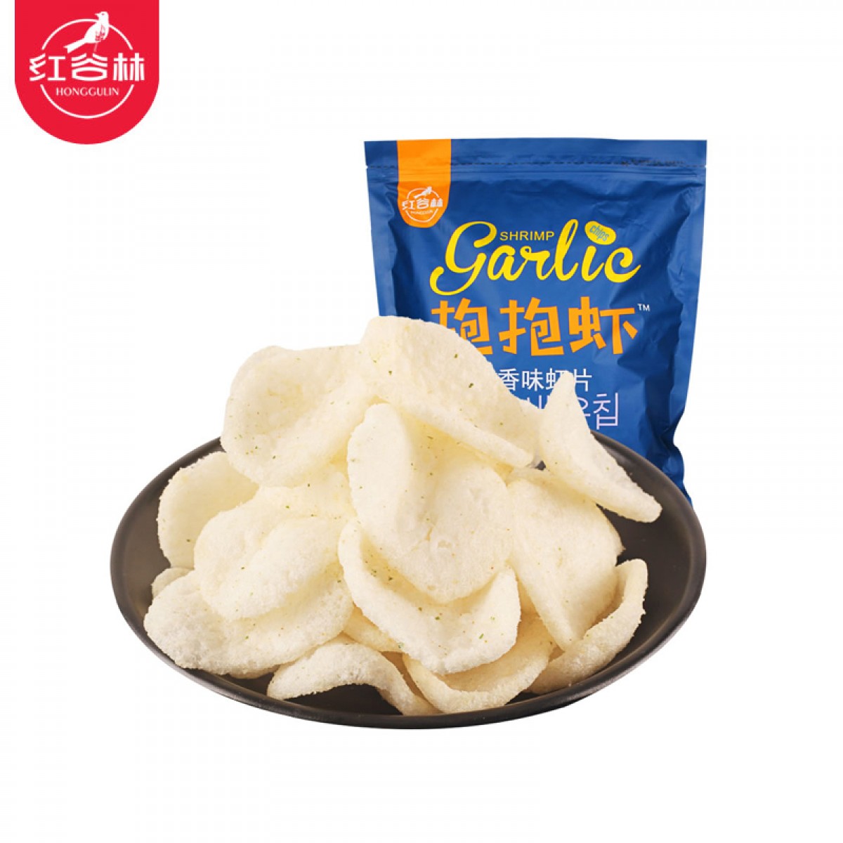 红谷林 抱抱虾蒜香味240g*3袋 单独包装 开袋即食 包邮