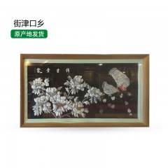 同江市街津口乡 伊玛哈鱼皮传统工艺 鱼皮画 1.5*0.75M 富贵吉祥 包邮