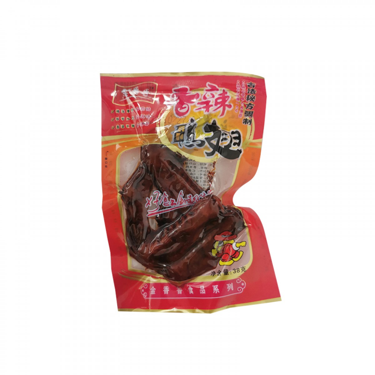 香辣鸭翅 38g*200袋/箱 香辣鸭翅微辣肉类熟食办公室休闲零食 包邮