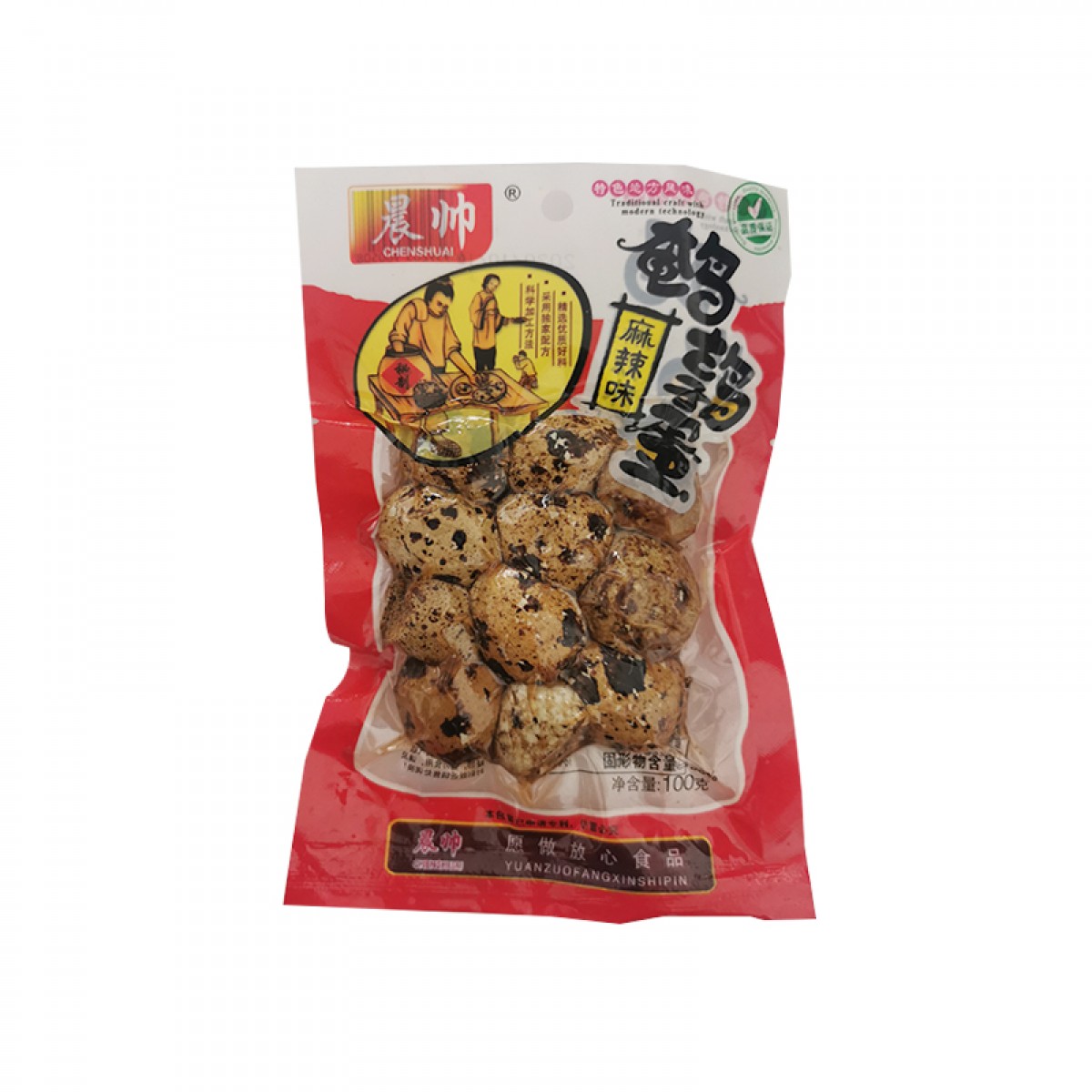 晨帅鹌鹑蛋麻辣味 100g*60袋/箱 麻辣鹌鹑蛋卤蛋五香味零食小吃 包邮