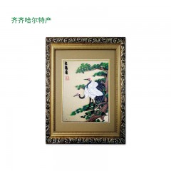 【特惠商品】齐齐哈尔特产 松鹤图 35cmX45cm 传统手工艺品，家居摆饰 包邮