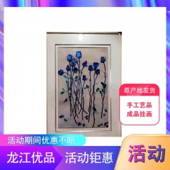 【特惠商品】大兴安岭特产 蓝色妖姬 精品绣：两丝至四丝 手工艺品，成品挂画 包邮
