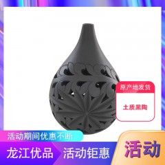 龙江特产 绥源 水滴瓶 高12公分 黄粘土质黑陶  包邮