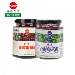 龙江特产 塔哈尔河 蓝莓、蔓越莓果酱180g*2瓶 营养丰富，肉质细腻 包邮